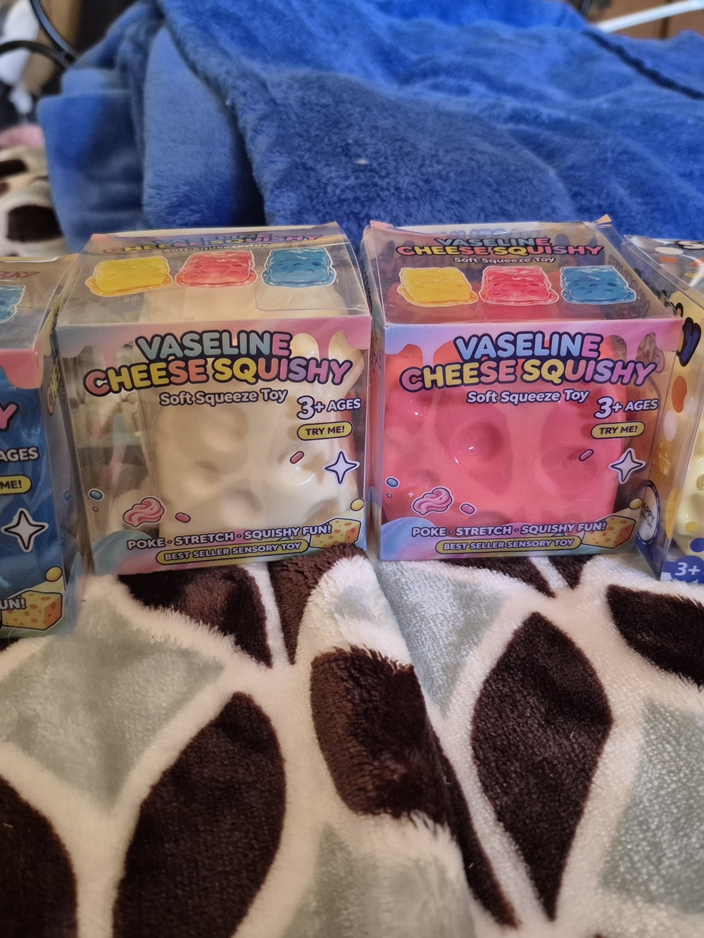 Set Of 4 Vaseline Cheese Squishy Soft Squeeze Toy